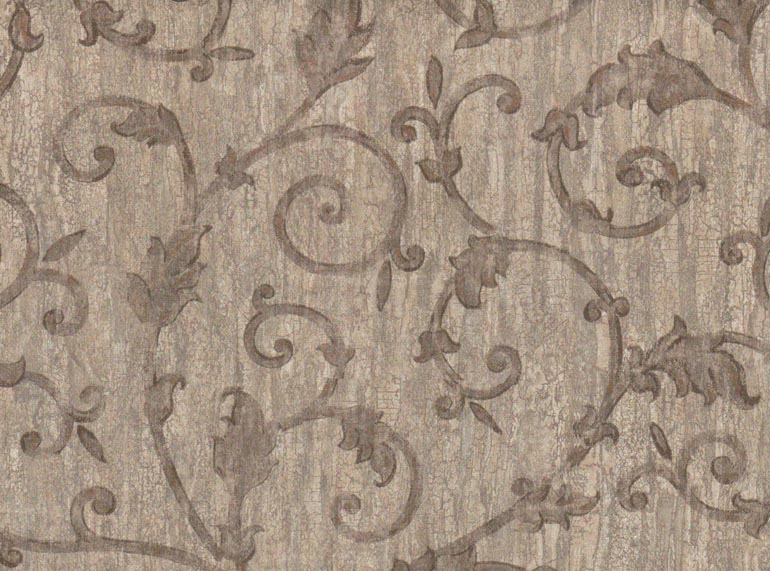 Details About Architectural Scroll Leaves Rustic Wallpaper vc907