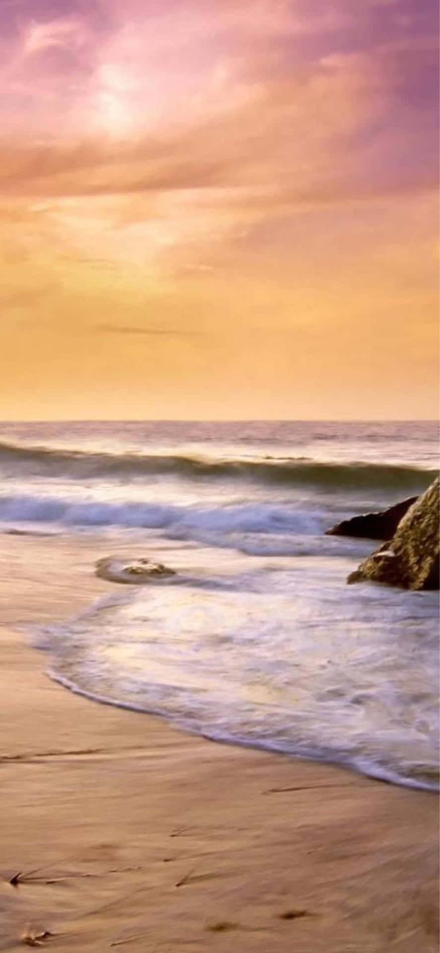 iPhone Xs Max Malibu Ocean Side Sunset Sky Background Wallpaper