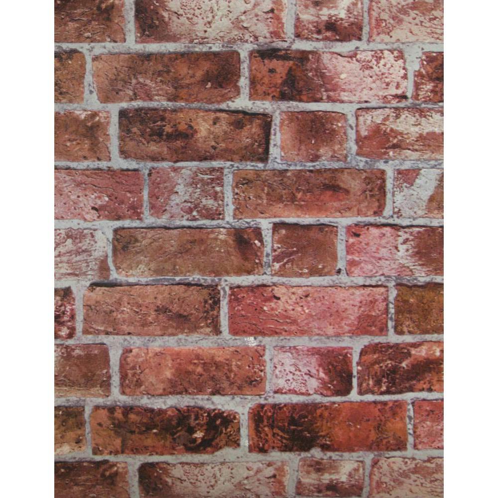Modern Rustic Brick Wallpaper Red