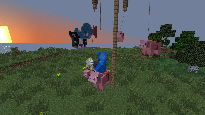 Pig Swing a great ride for your minecraft amusement parks