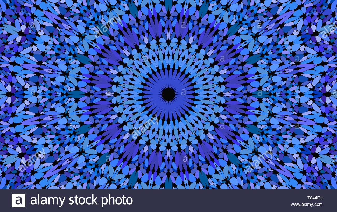 Blue Stone Mosaic Mandala Pattern Background Abstract Vector