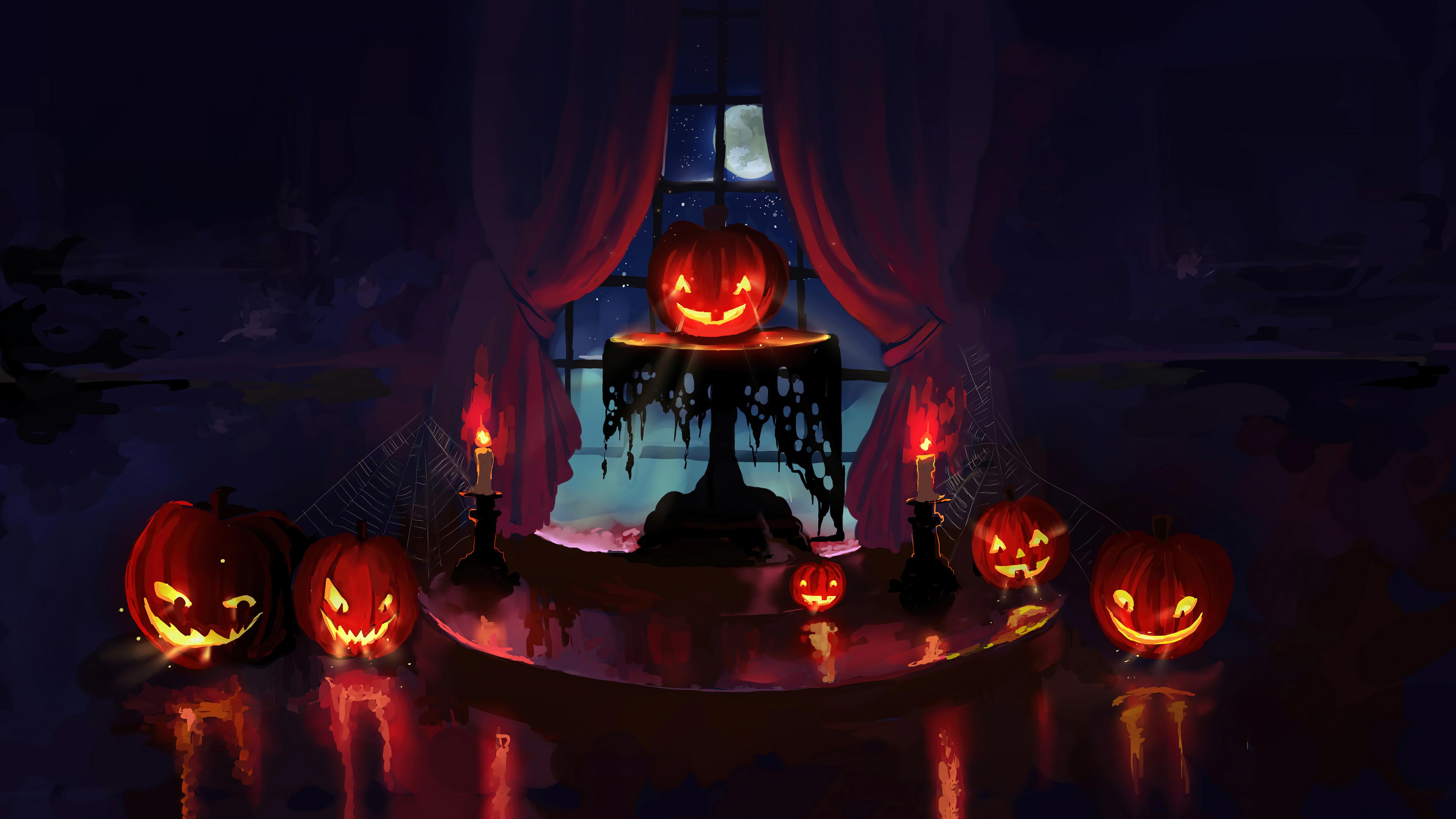 Free Download Pumkpin Halloween 4k Wallpaper Iphone Hd Phone 3640h [3840x2160] For Your Desktop
