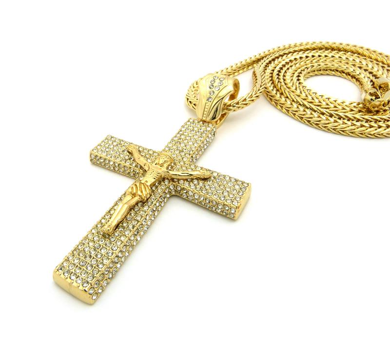 gold crucifix and cross chain previous in religious chains
