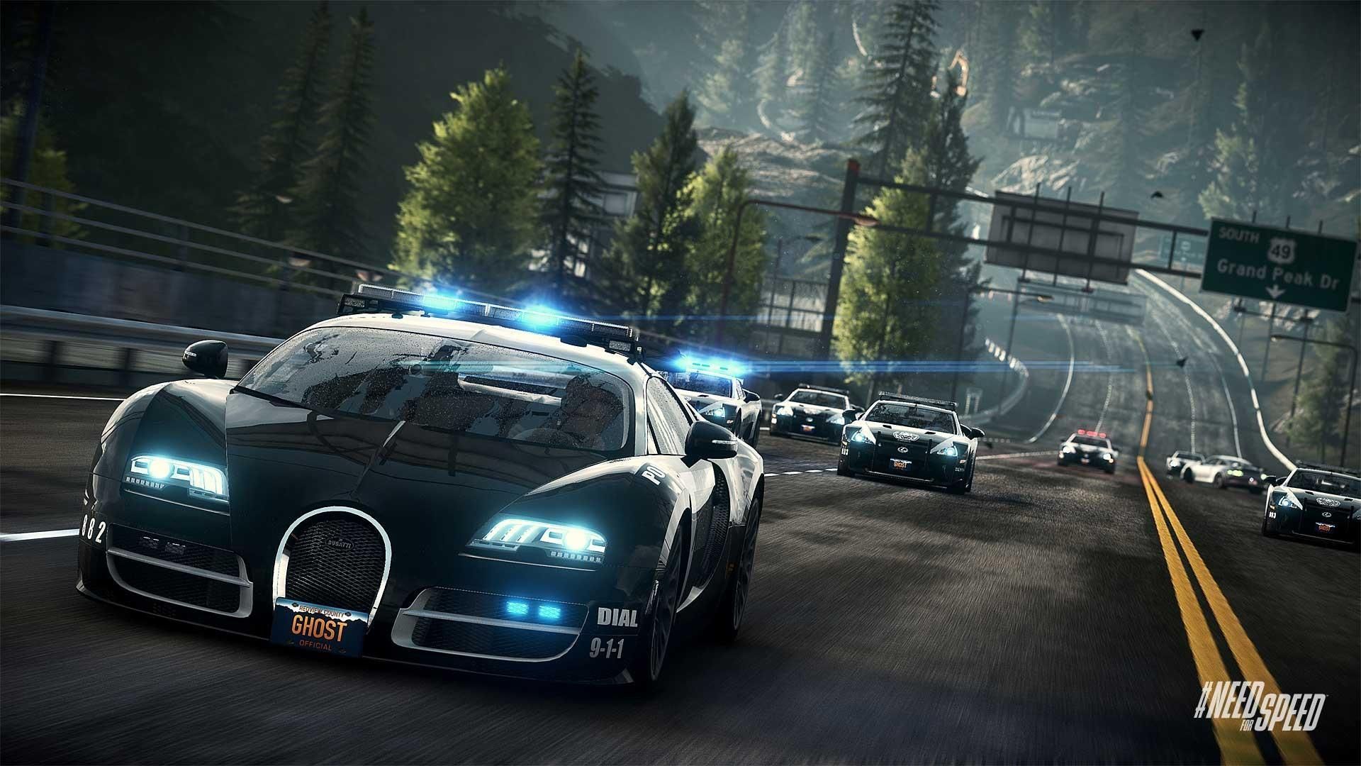 Need Speed Rivals Bugatti Cop Car Gaming Desktop Wallpaper