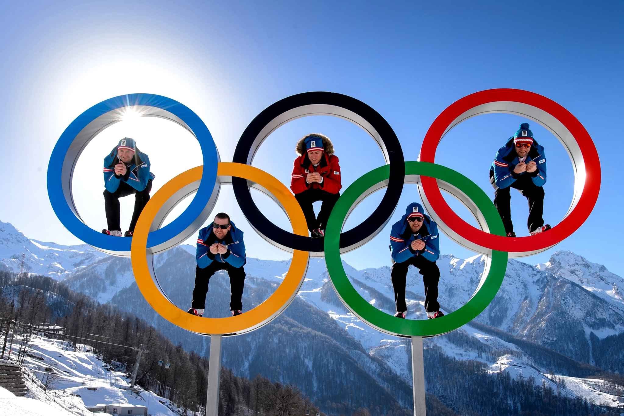 Athletes In The Rings Of Olympic Games Sochi
