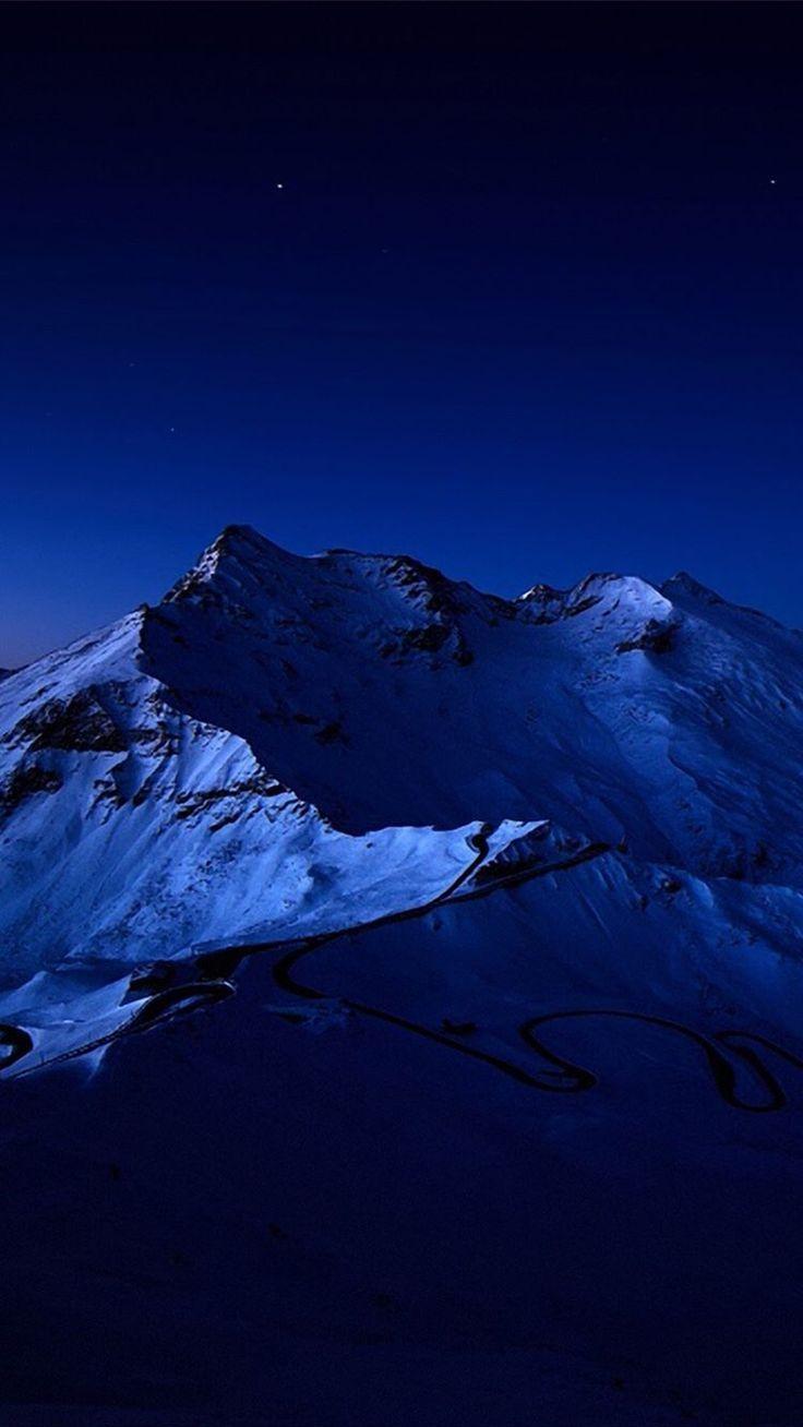 Night Sky Over Snow Mountain Peak iPhone Plus HD Wallpaper