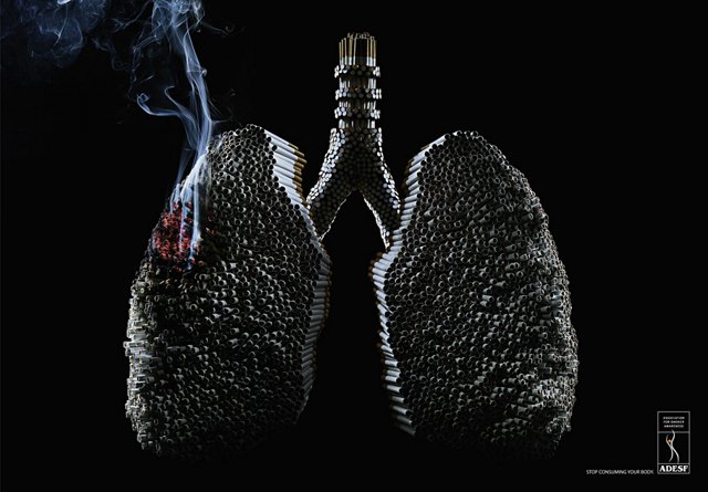 Quit smoking funny ad In order to live a healthy stop smoking fun