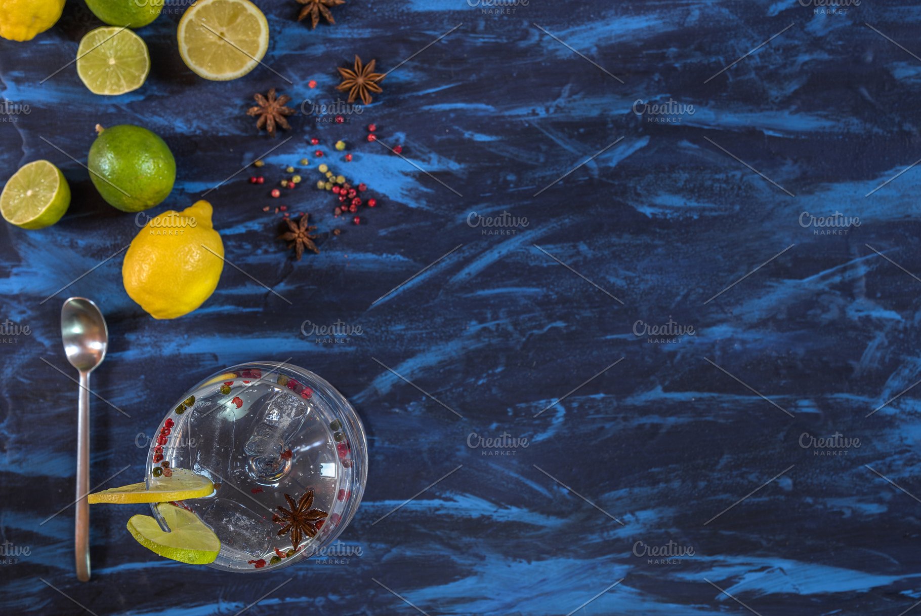 Gin Tonic On A Rustic Background High Quality Food Image