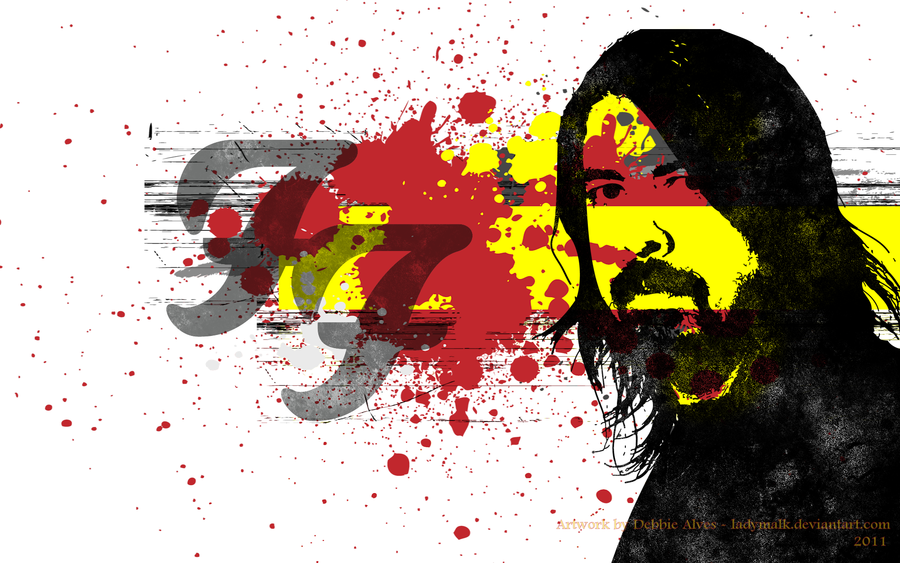 Dave Grohl Black Yellow Red By Ladymalk