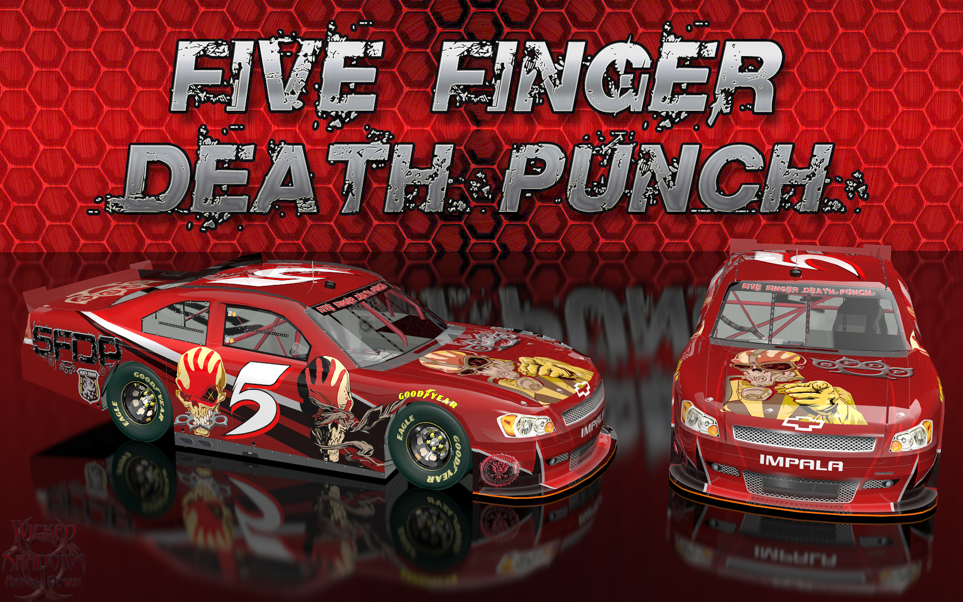 Five Finger Death Punch Wicked Chevy Impala Wallpaper