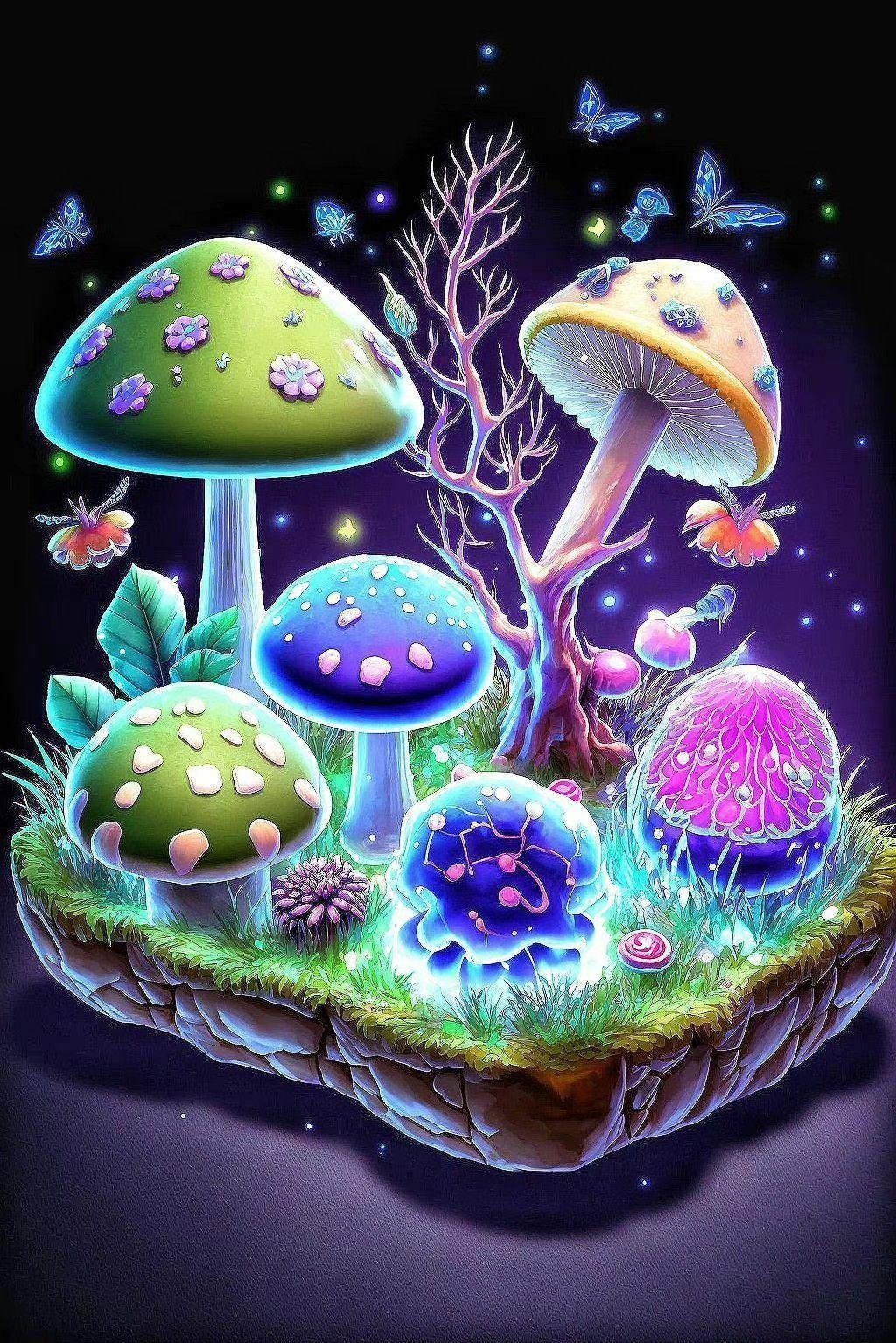 Hypesheriff Usa On Fantasy Mushrooms Art Prints Mushroom