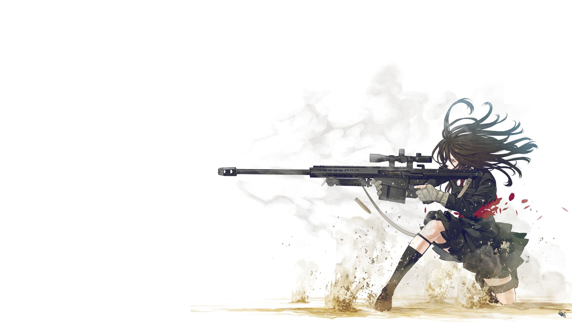 Anime Girl With Gun HD Wallpaper