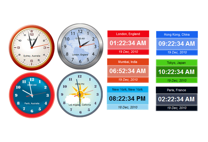 world time zones digital clock download