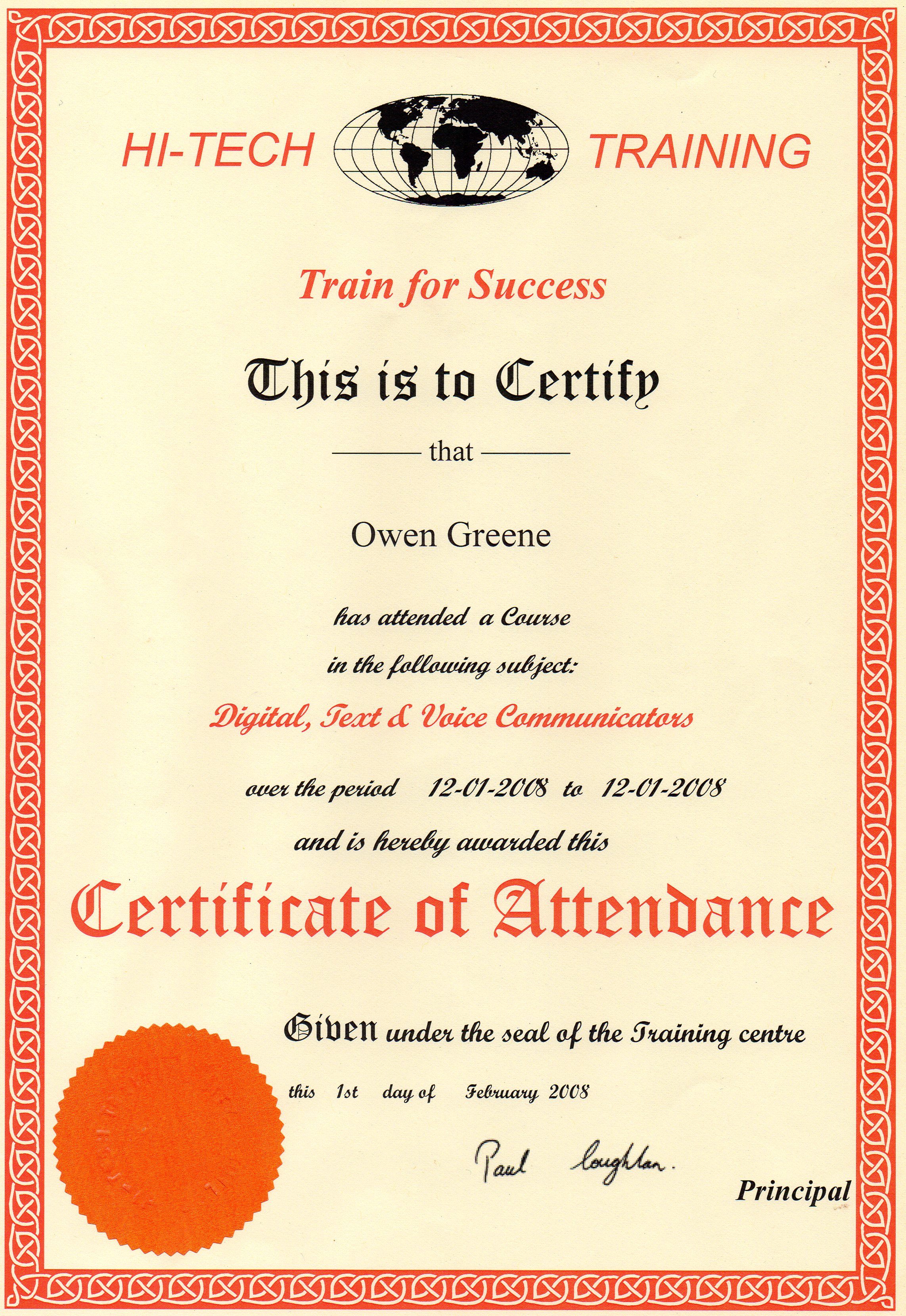 Fire Alarm Commissioning Certificate
