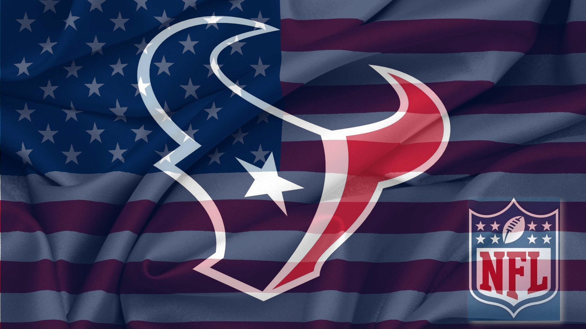 Nfl Houston Texans Logo With On Usa American Flag Background