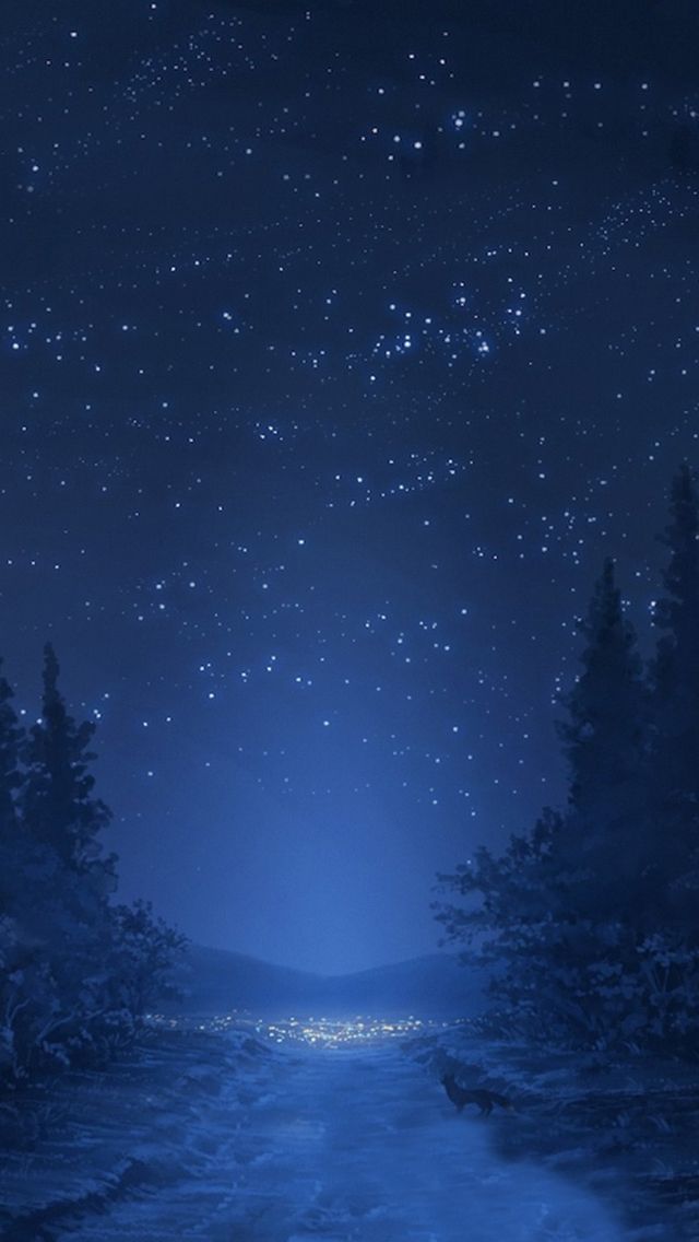 Night Sky iPhone 5s Wallpaper Merry Christmas Anime