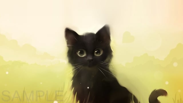 Details about cute black kitten cat cartoon art poster print