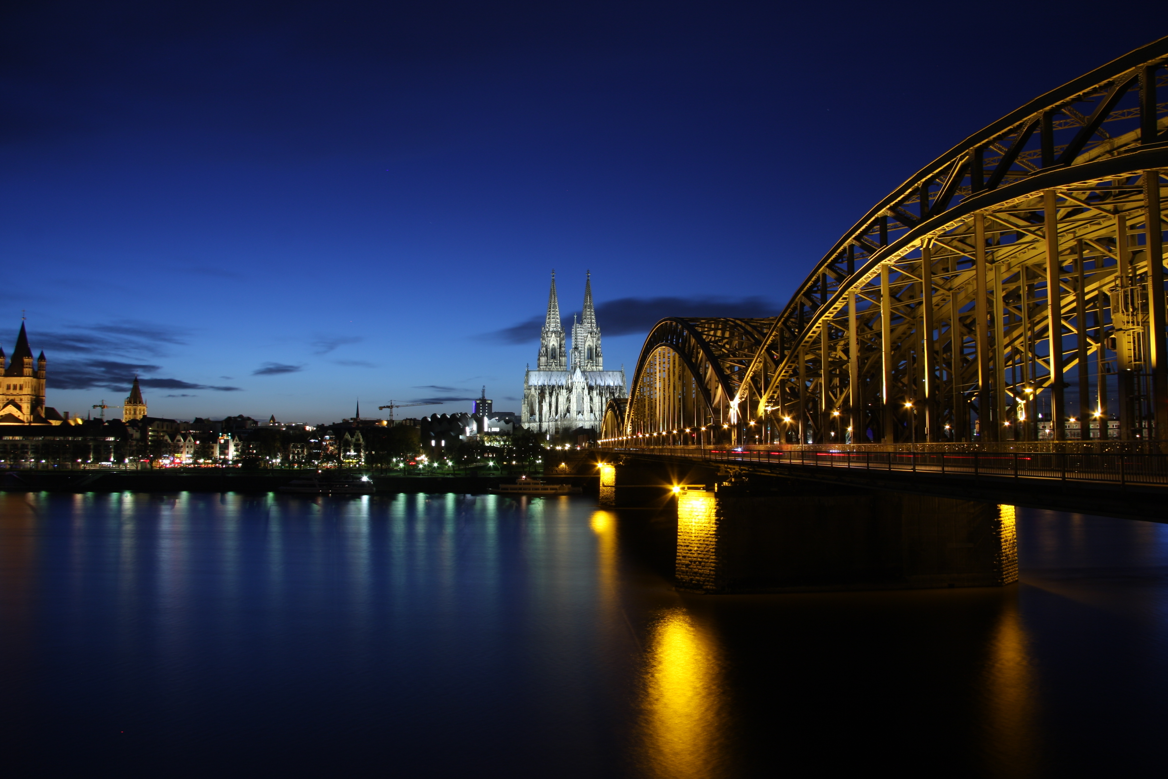 Germany Koln Cologne Evening Buildings Architecture