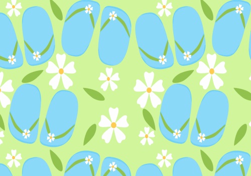 Cute Blue Flipflops Summer Background