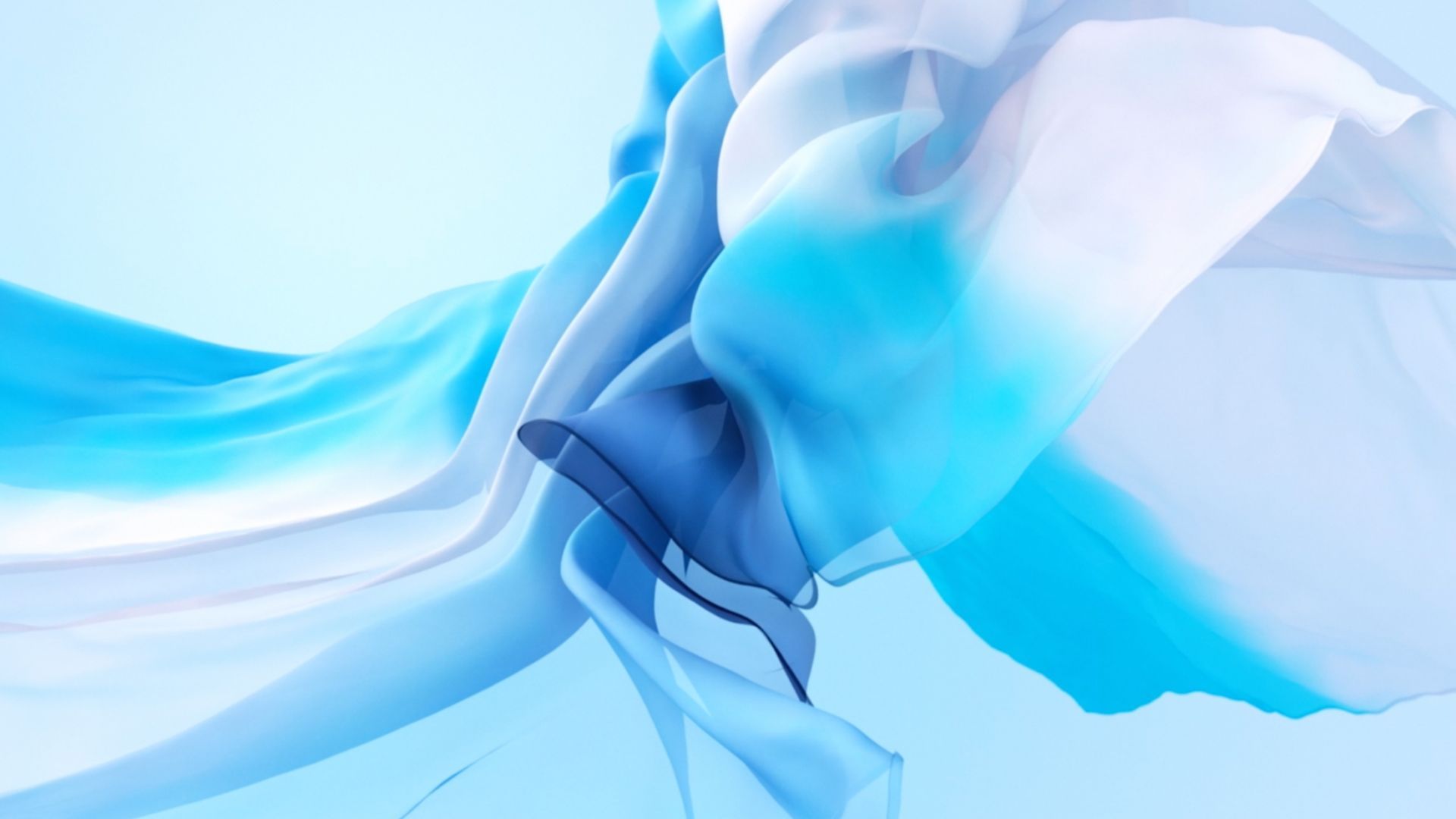 Abstract image of flowing blue and white fabric, resembling the default macOS wallpapers, ideal for a MacBook background