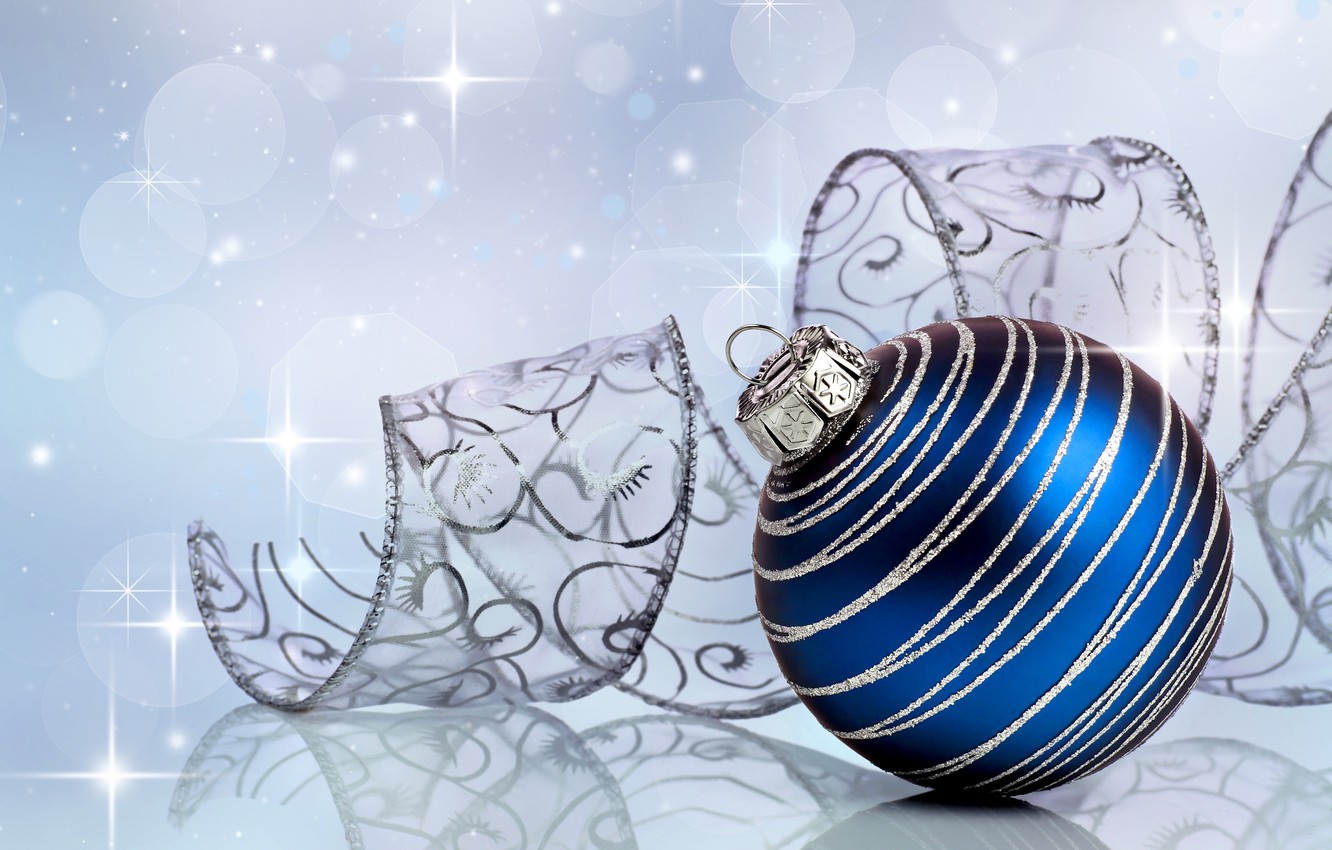 Wallpaper Decoration Blue Patterns Toy Ball New Year