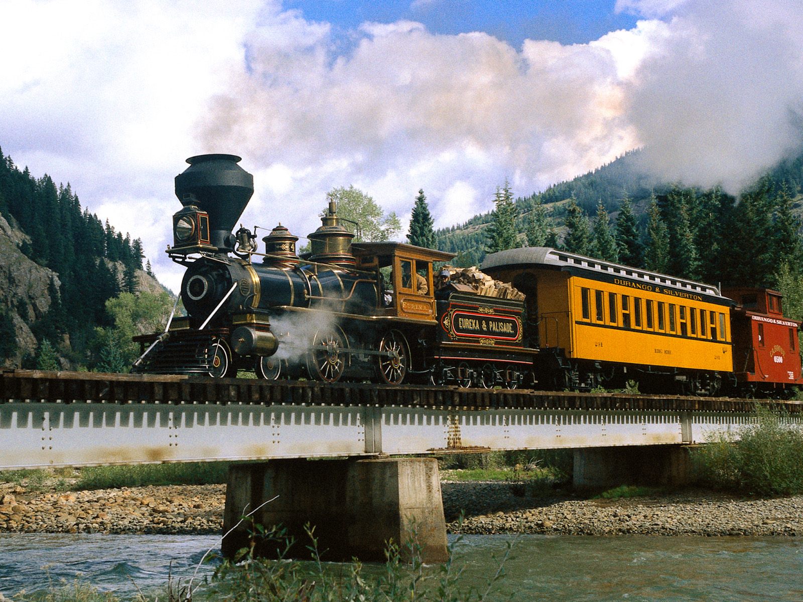 Railroad Tracks Steam Engine Wallpaper