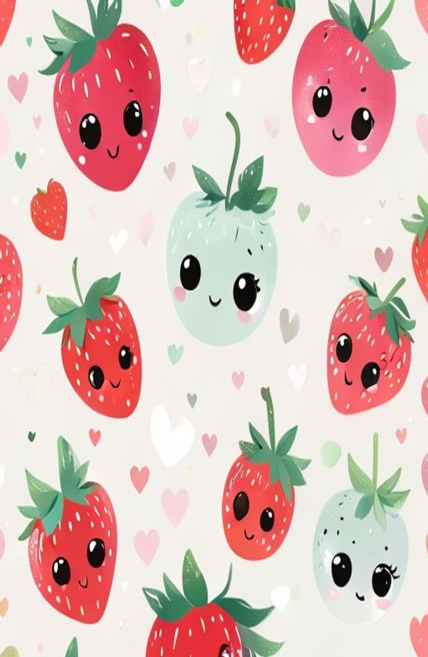Kawaii Strawberry Wallpaper