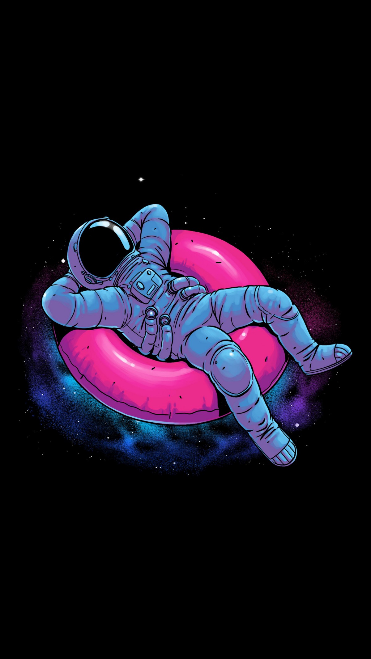 iPhone Wallpaper Cartoon Astronaut Illustration Graphic