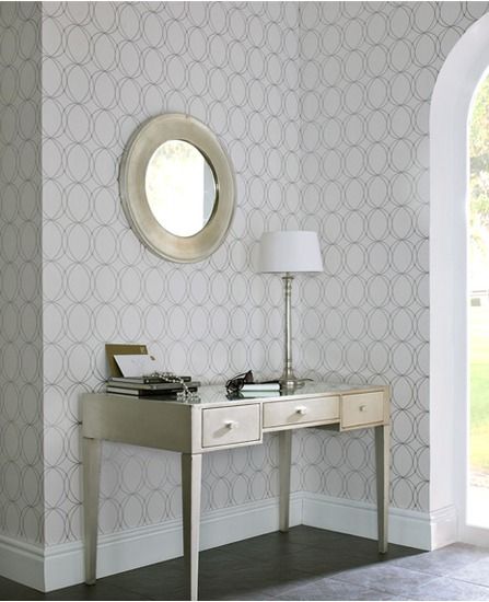 Darcy White Silver Wallpaper From Grahambrown