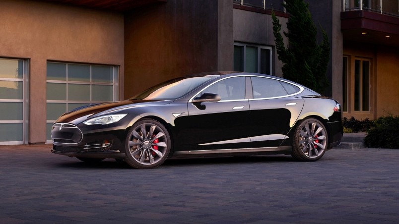 Home Cars Tesla Black Model S Dual Motor Wallpaper