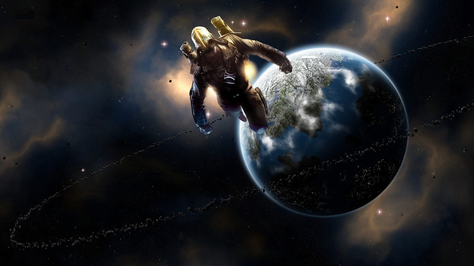 artwork Digital Art Fantasy Art Planet Stars Space Dark Void