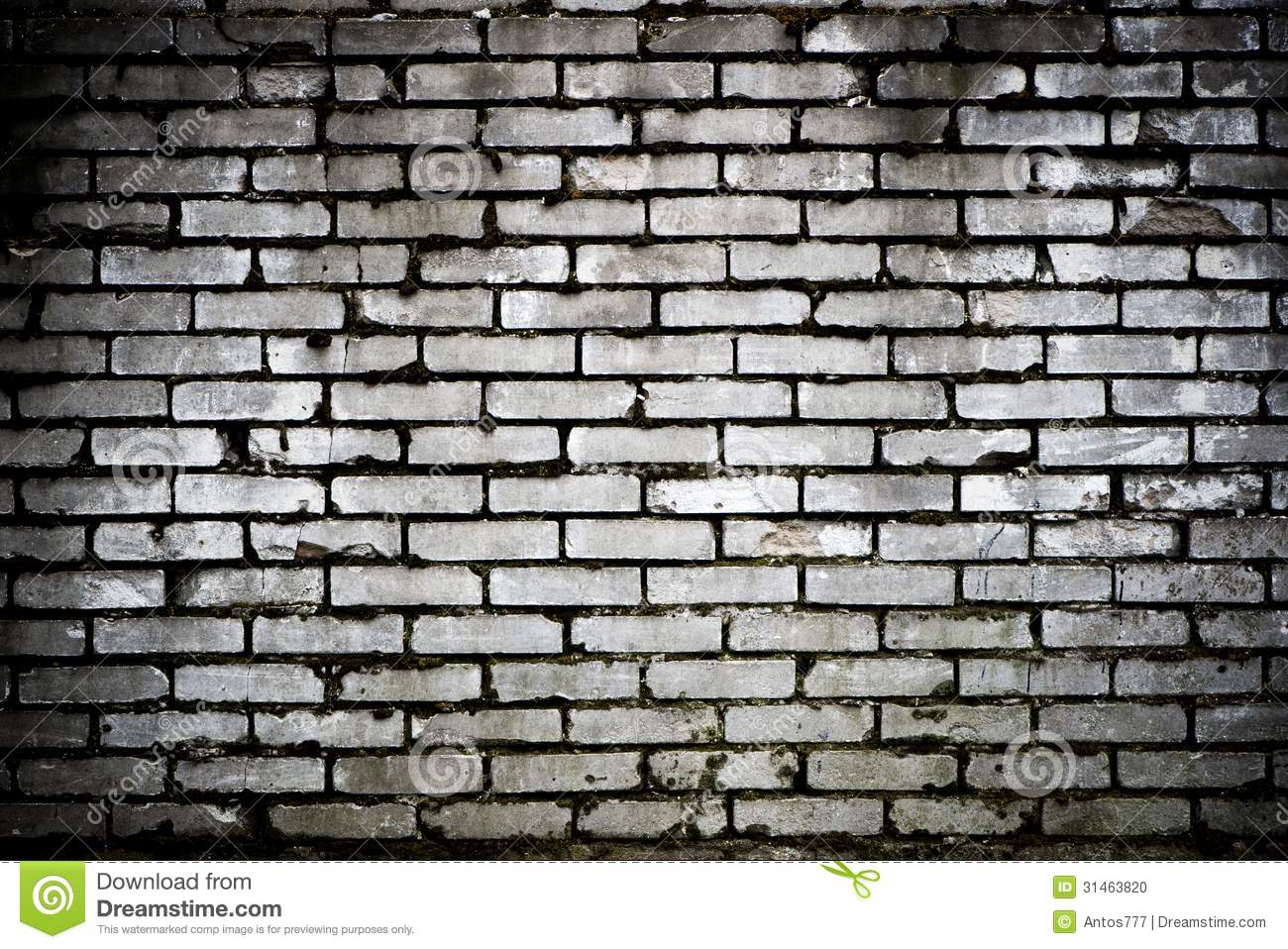 Brick Wall Black White Grasscloth Wallpaper
