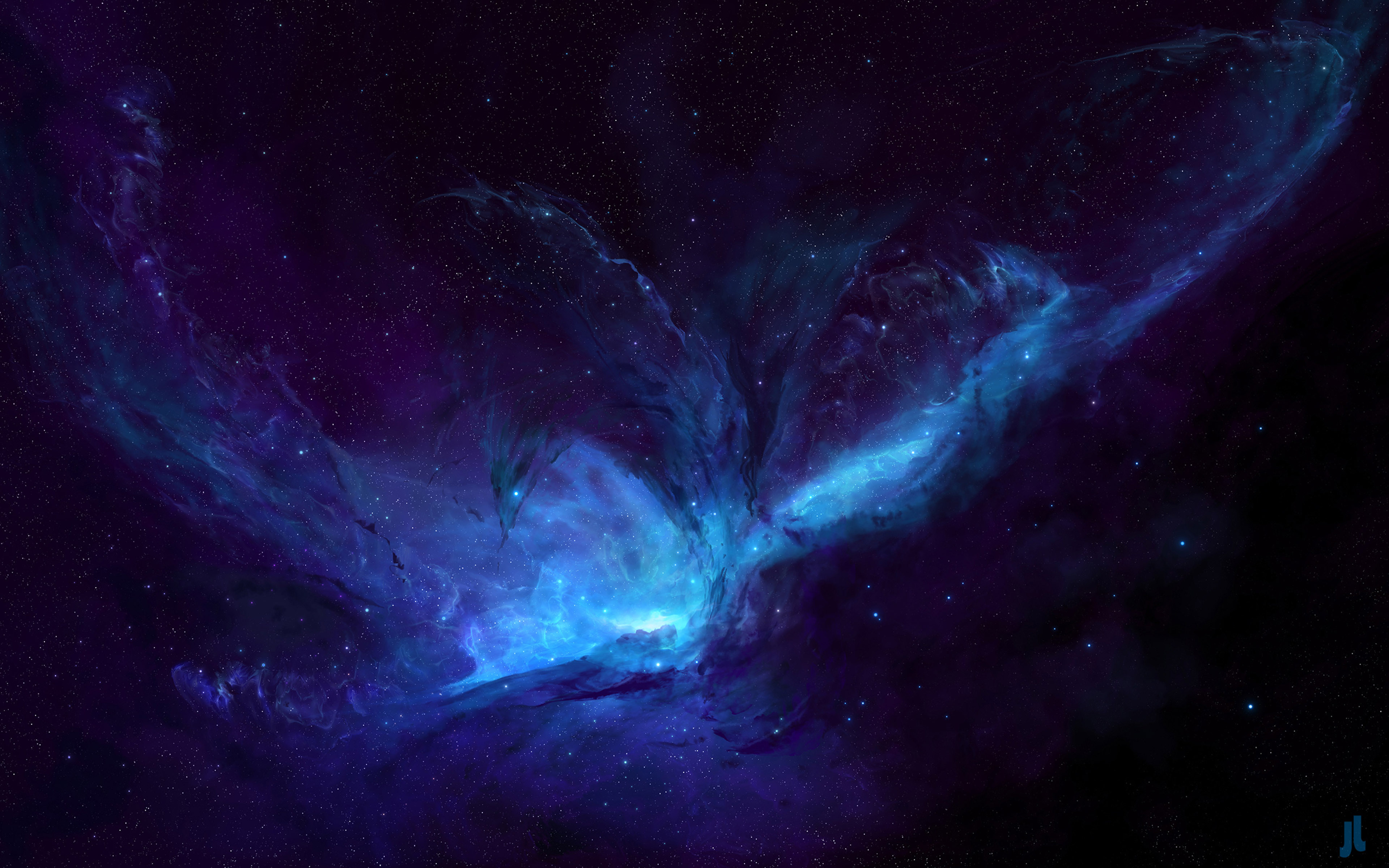 Blue Milky Way Galaxy 4k Wallpaper HD Digital Universe