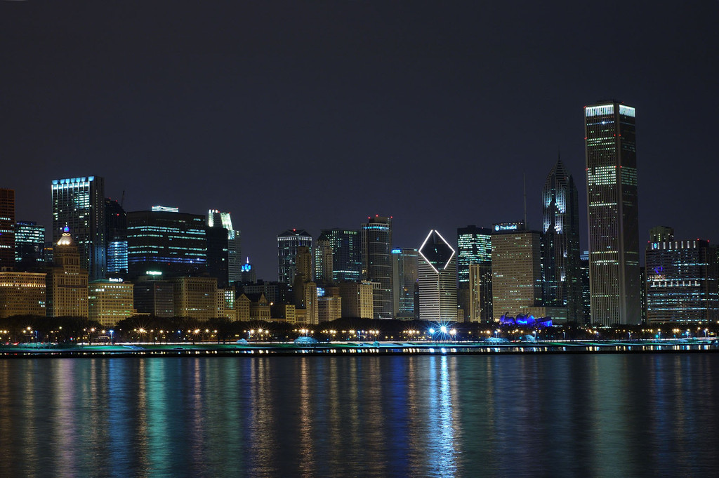 Chicago Night Skyline Pictures