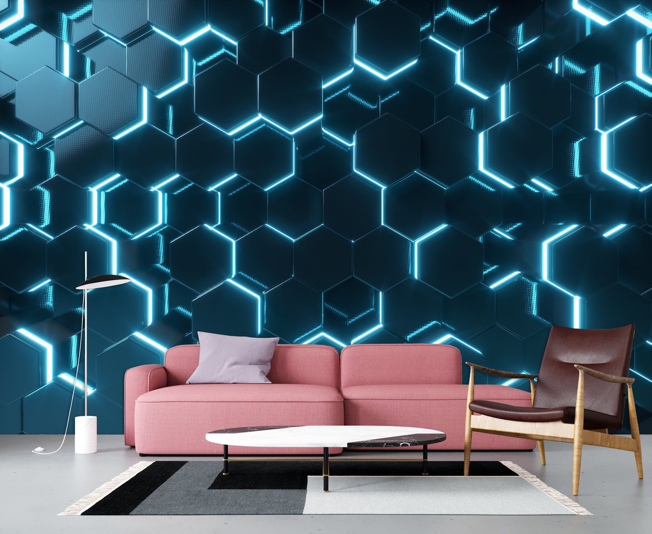 Blue Geometric Wallpaper
