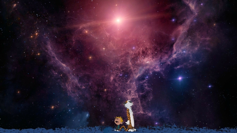 Calvin And Hobbes Artwork Space Art Wallpaper Galaxies