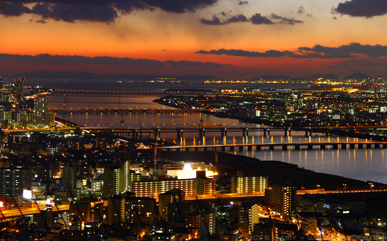 Osaka Sunset Wallpaper HD