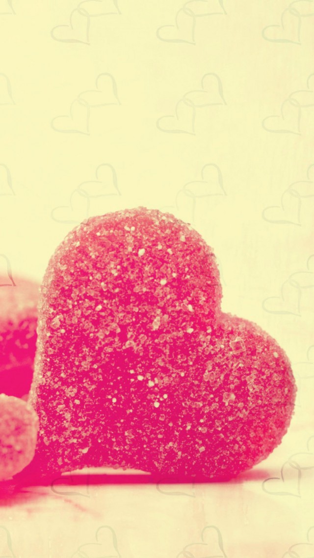 Red Heart Candy iPhone Wallpaper Background And