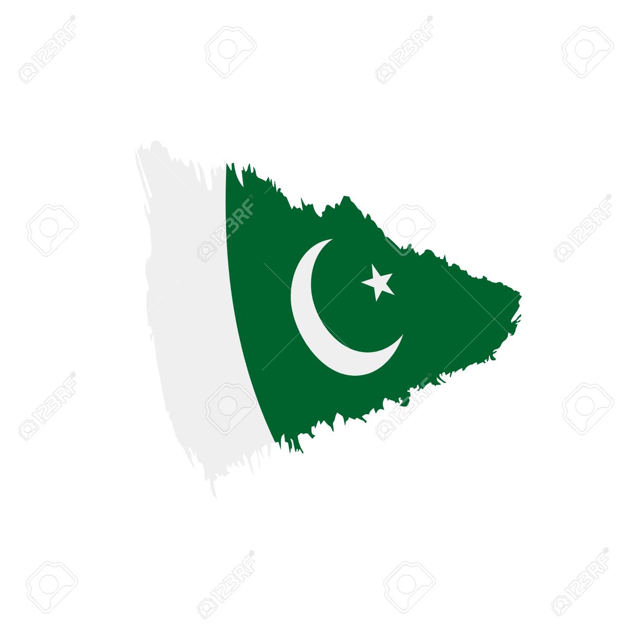 Pakistan Flag On White Background Vector Illustration Royalty