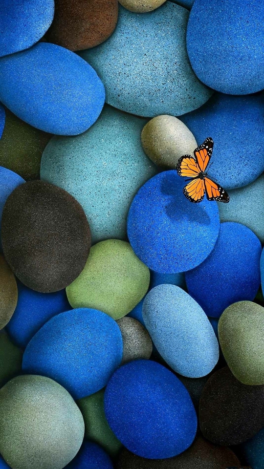 Butterfly Cute Rocks Wallpaper For Nokia Lumia