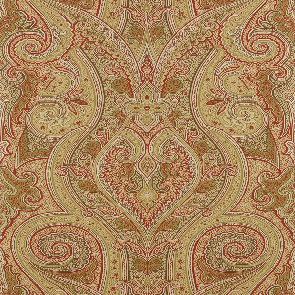 Thibaut Wallpaper Menswear Patani T1033 Camel And Red