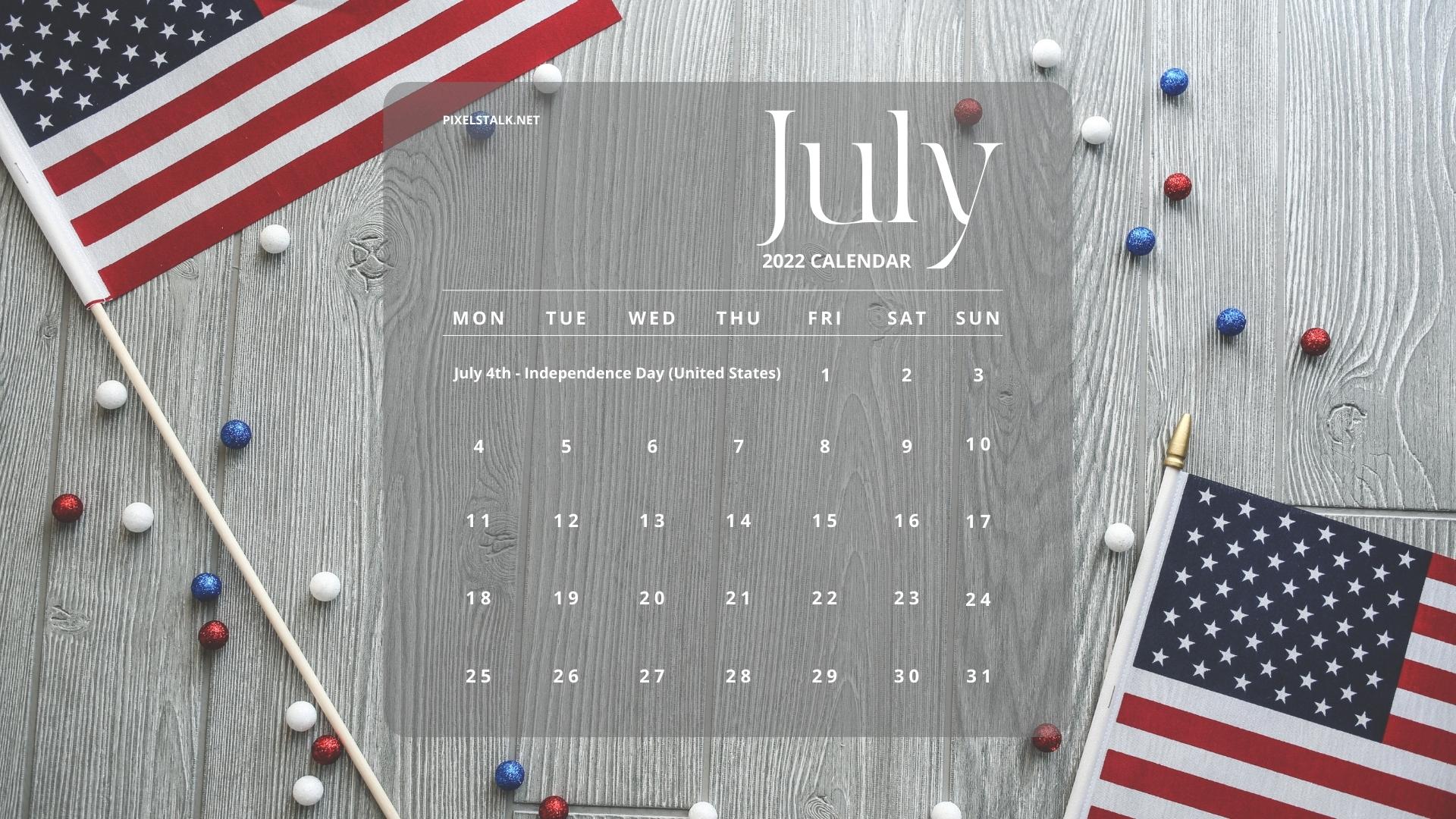 July 2022 Calendar Wallpapers HD download 1920x1080