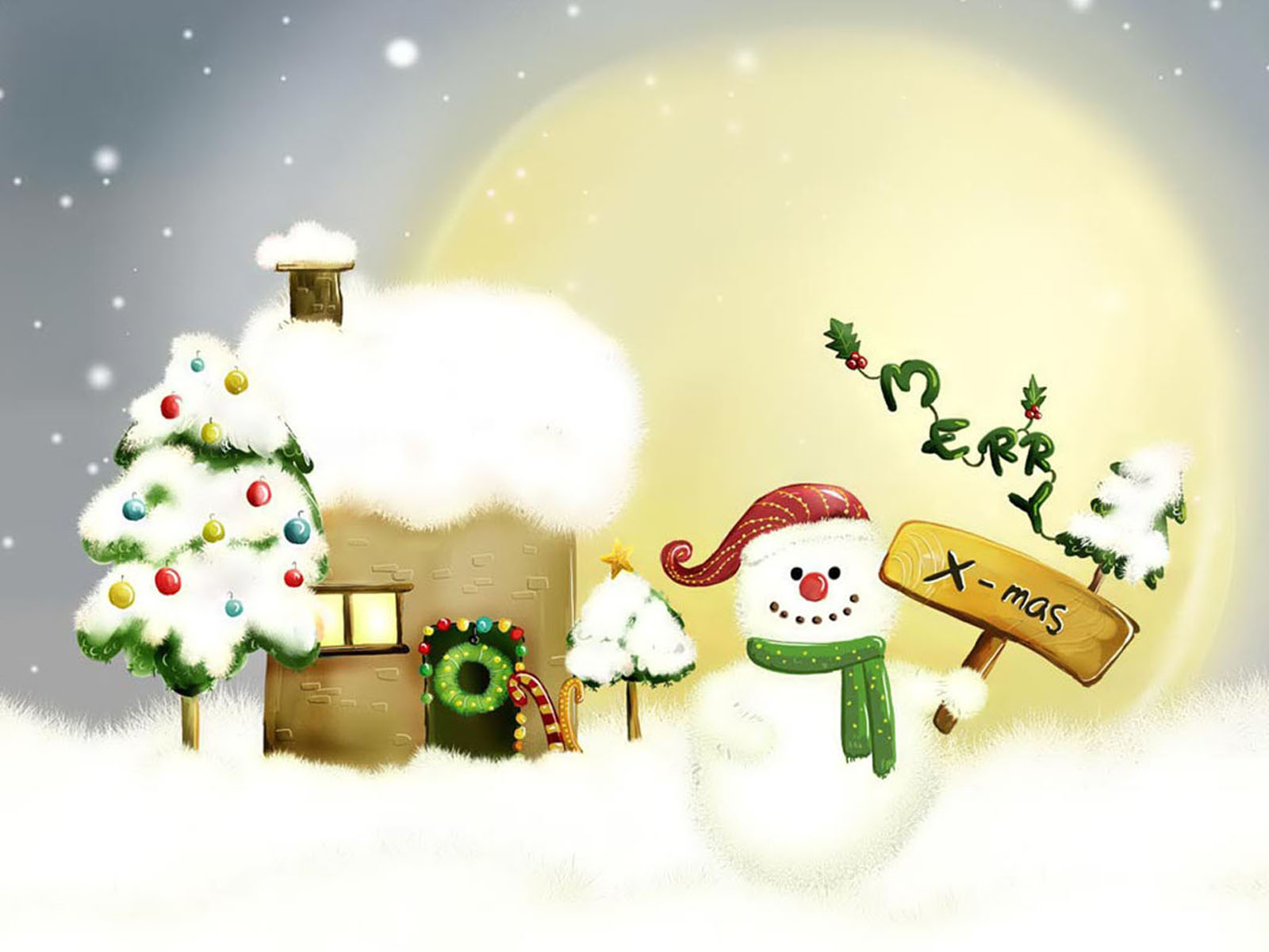 Description Snowman Merry Christmas Wallpaper Desktop