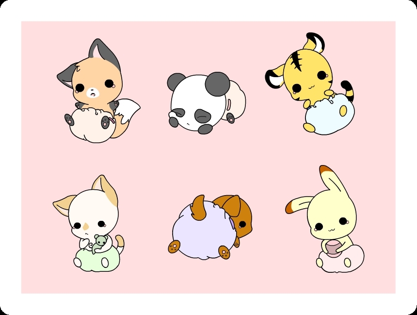 Cute Chibi Animals Wallpaper Kawaii Chibis Anime