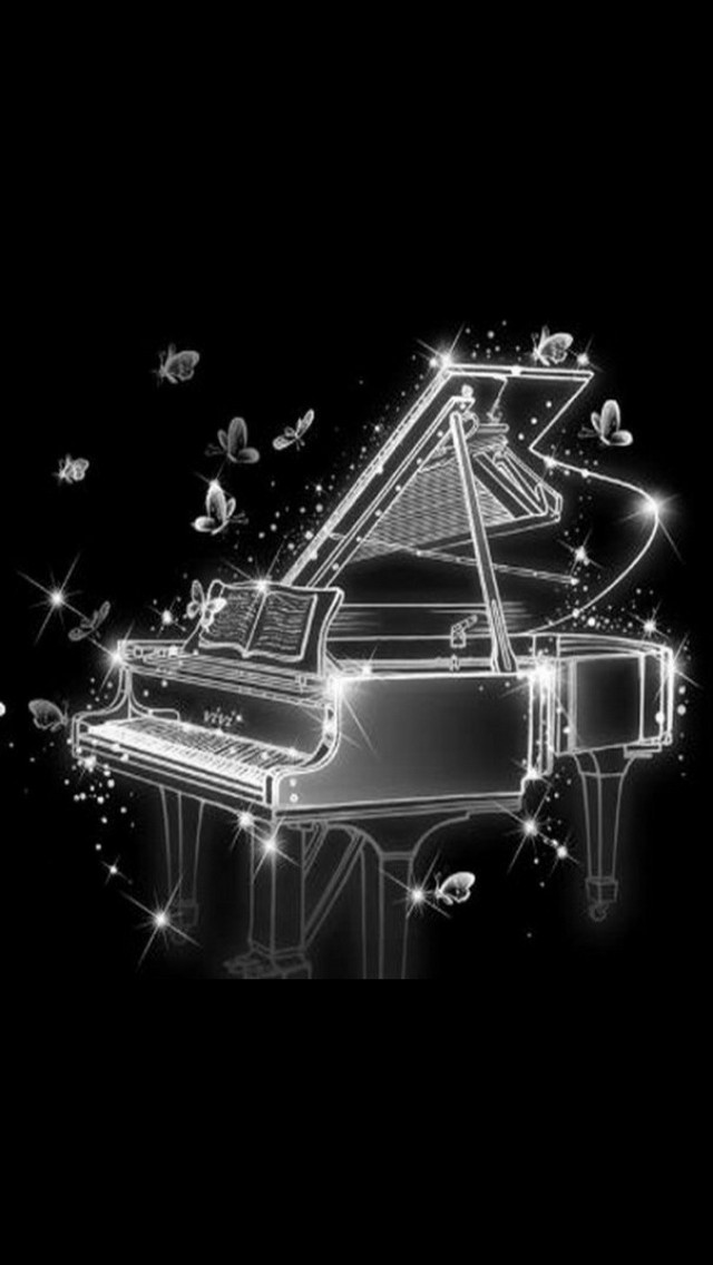 Black And White Piano iPhone HD Wallpaper