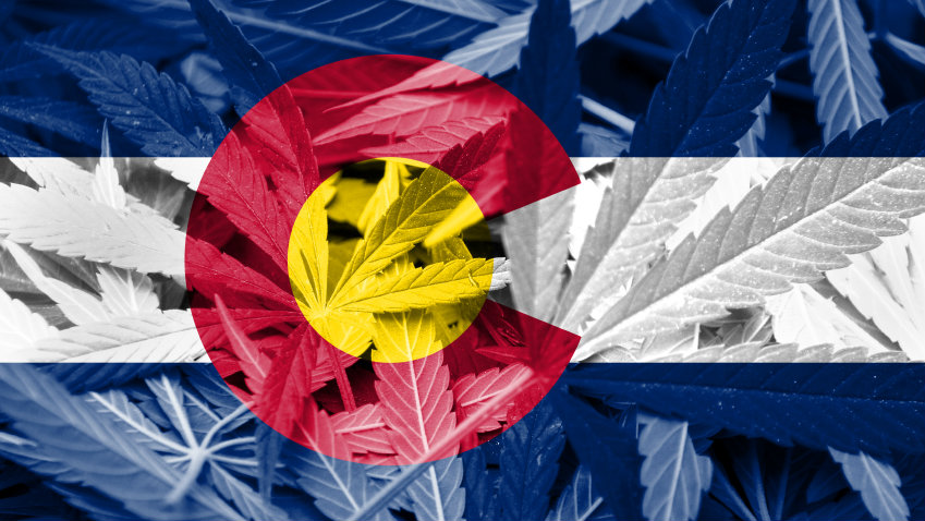 Colorado Flag Marijuana Leaf