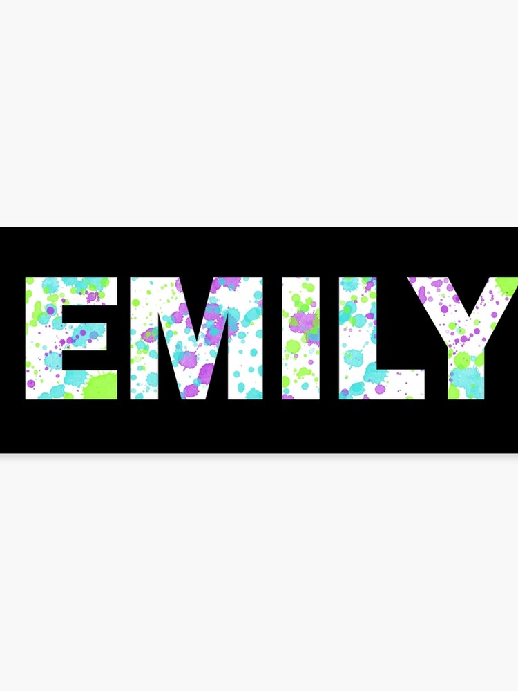 Emily Paint Splatter Name White Background S Print By