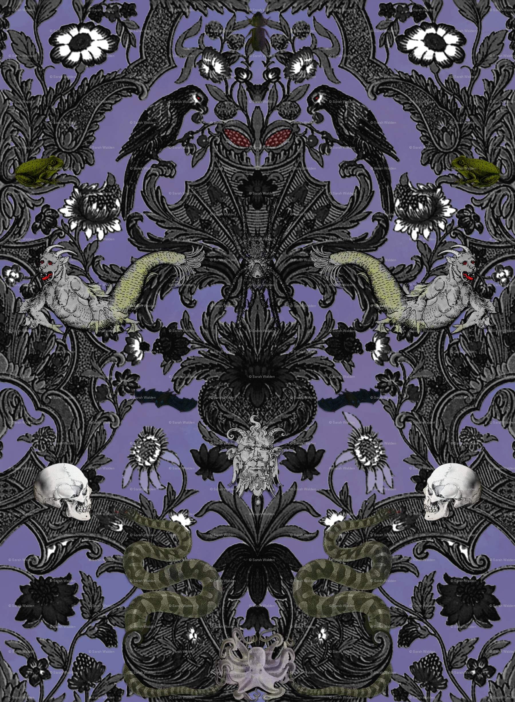 Haunted Mansion Wallpaper Stencil House Damask