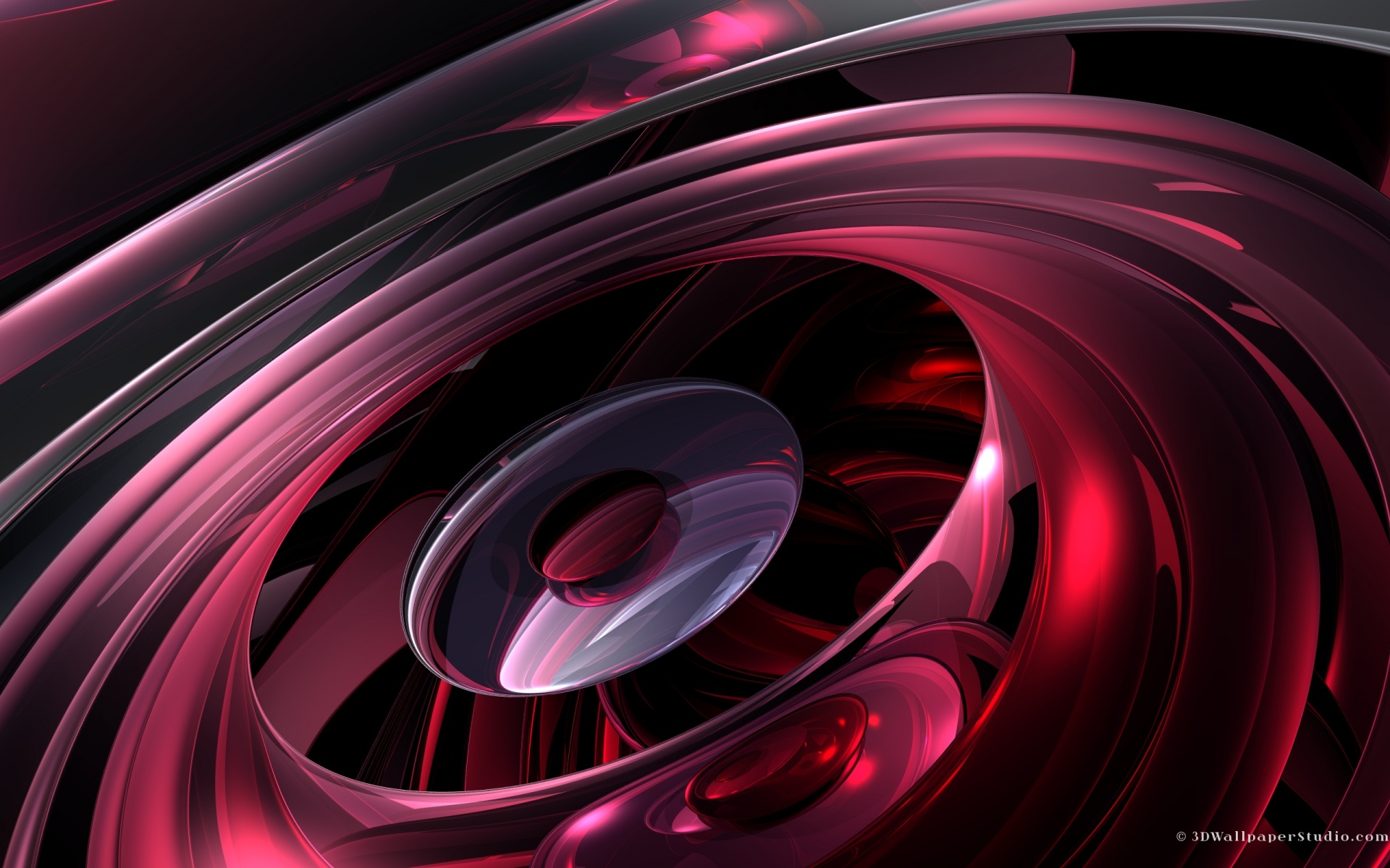 Abstract Illusion Red Wallpaper