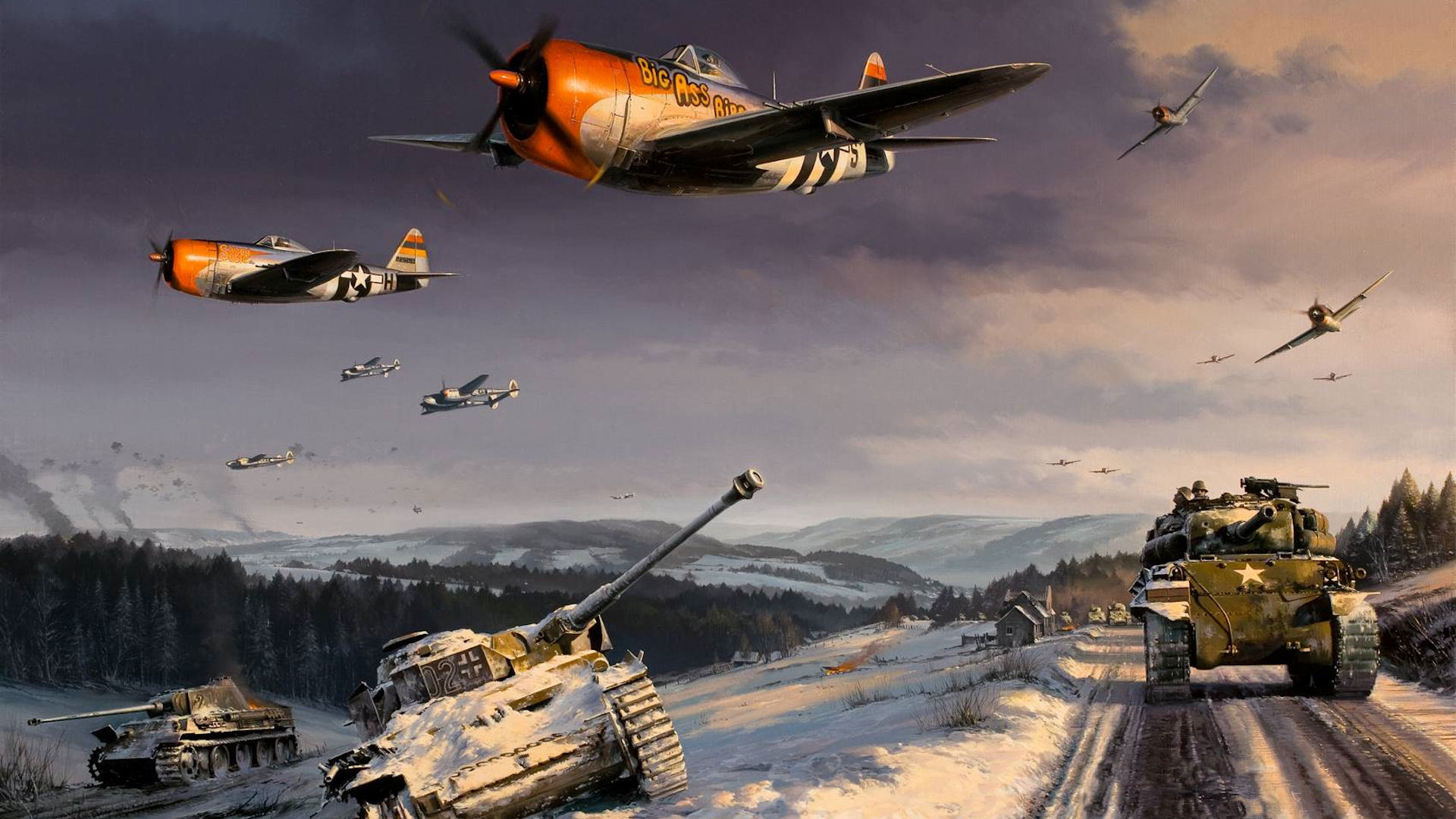 Sherman Art Drawing Military Tanks Weapons Wallpaper Background